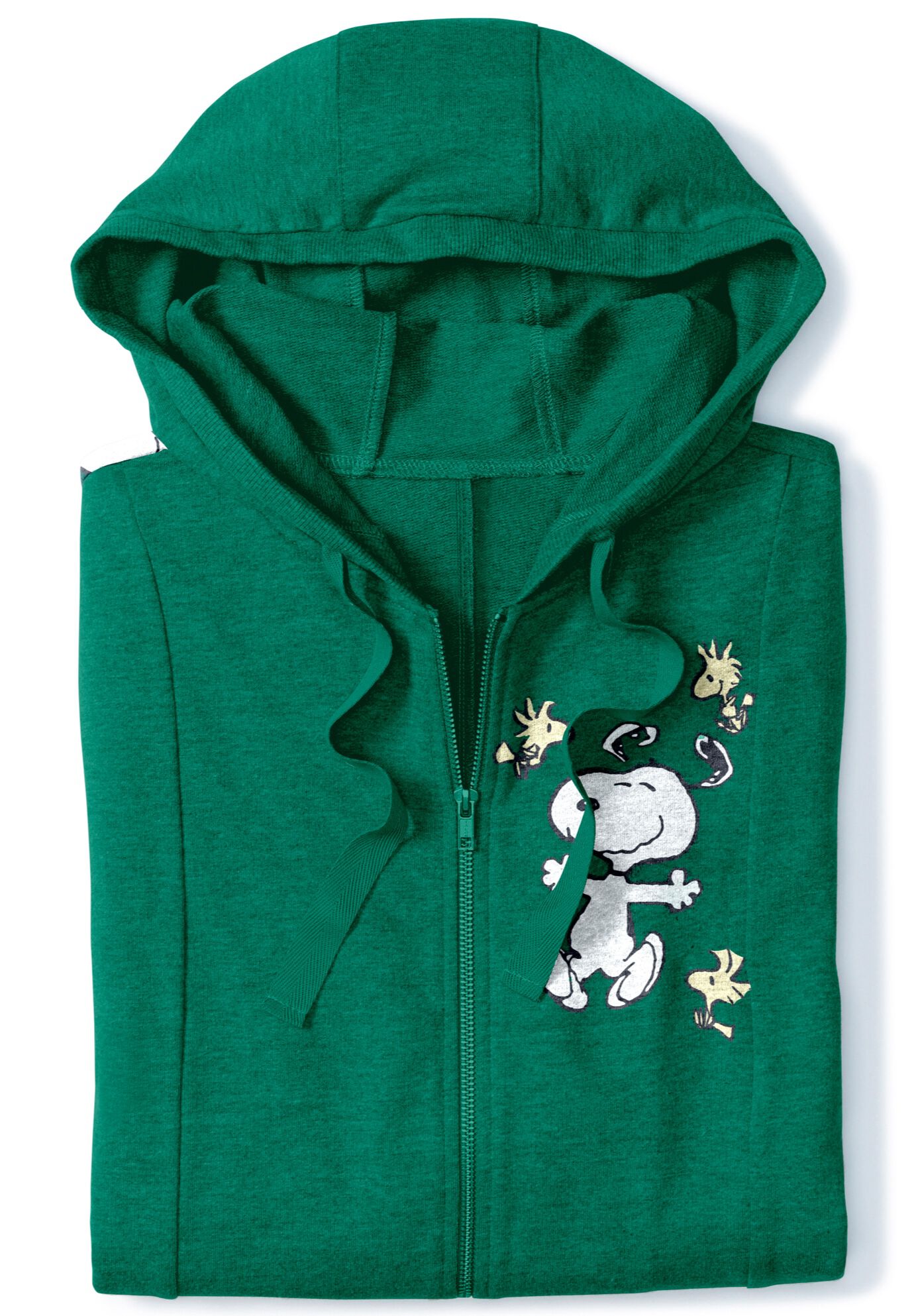 Peanuts Snoopy Fleece Hoodie, GREEN SNOOPY DANCING, alternate image number 2
