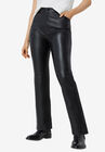 Faux Leather Trousers, BLACK, hi-res image number 0