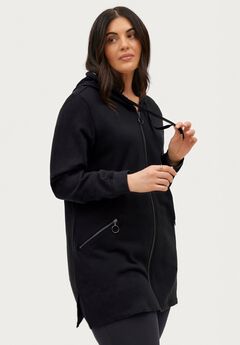 French Terry Zip-Front Hoodie With Zip Pockets