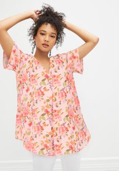 Short Sleeve Inverted Pleat Tunic
