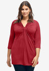 Twisted Knot-Front Tunic, RICH RED, hi-res image number null