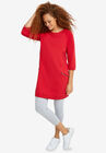 French Terry Zip Pocket Tunic, RADIANT RED, hi-res image number null
