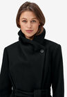 Wrap-Collar Wool-Blend Coat, , alternate image number null