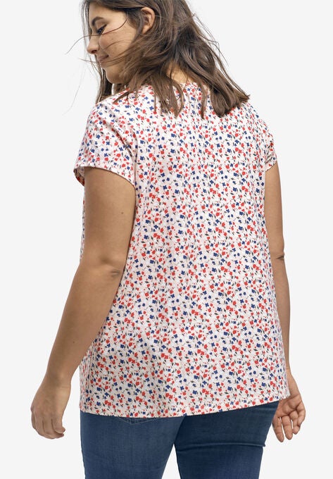 Twisted V-neck Tee, , alternate image number null