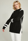 Side Stripe Mockneck Sweater, , alternate image number null