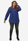 Blouson Sleeve Sweatshirt Tunic, RICH INDIGO, hi-res image number null