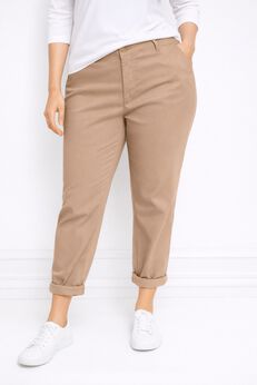 Stretch Chino Mid-rise Tapered Straight Pants