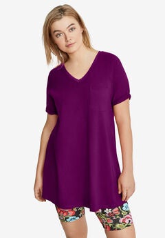 Plus Size Elbow Sleeve Tops