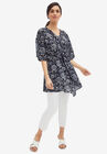 Sheer print tunic, NAVY FLORAL PRINT, hi-res image number null