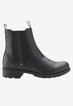 Sherpa Lined Faux Leather Chelsea Bootie