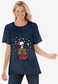 Peanuts Short Sleeve Christmas Snoopy Tee