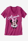 Disney Short Sleeve V-neck Tee Raspberry Minnie, , alternate image number null