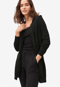Plus Size Black Cardigan 
