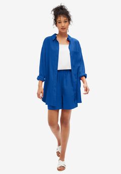 Oversized Linen-Blend Boyfriend Shirt