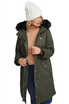 Side-Snap Zip-Front Parka