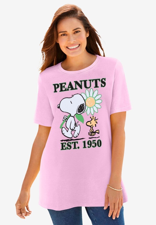 Light Pink Snoopy Crewneck Tee, LIGHT PINK SNOOPY, hi-res image number null