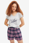 Screen-Print Sleep Tee, HEATHER GREY, hi-res image number null