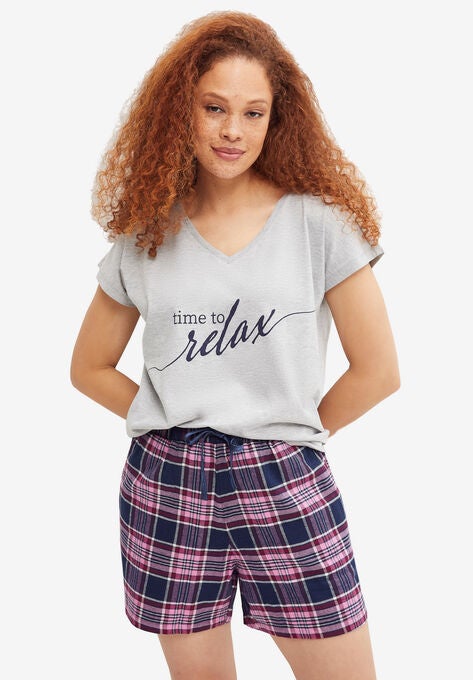 Screen-Print Sleep Tee, HEATHER GREY, hi-res image number null