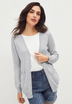 Plus Size Grey Cardigan