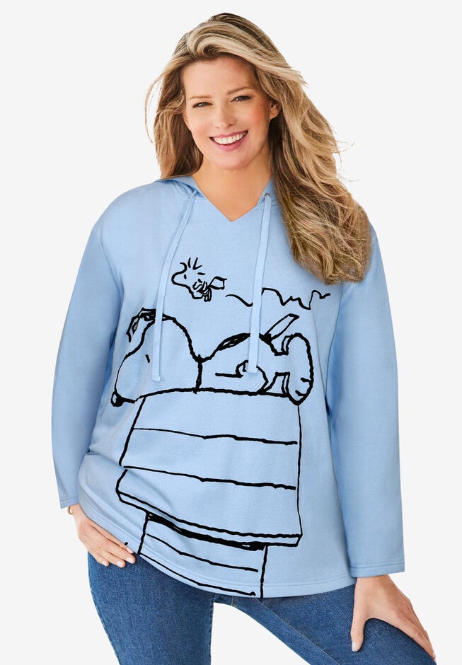 Peanuts Snoopy House Hooded Sweatshirt, BLUE SNOOPY HOUSE, hi-res image number 0