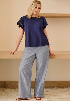 Linen-Blend Drawstring Pants
