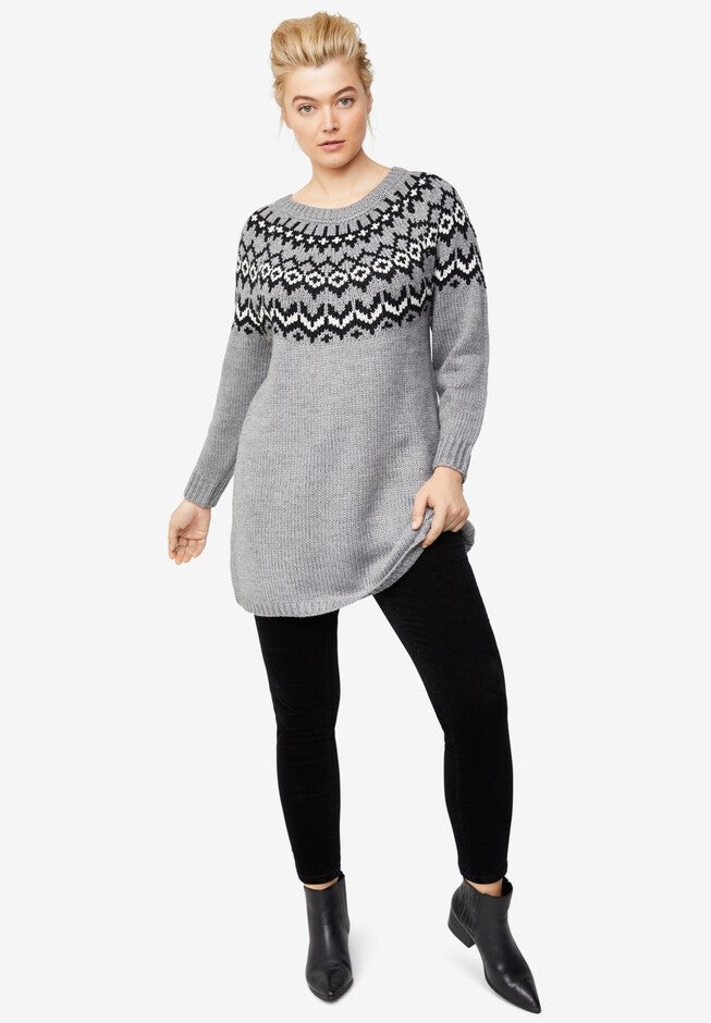 Fair Isle Sweater Tunic, , alternate image number null