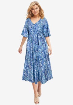 Plus Size Flutter Sleeve Dresses