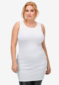 Plus Size White Sleeveless Tops