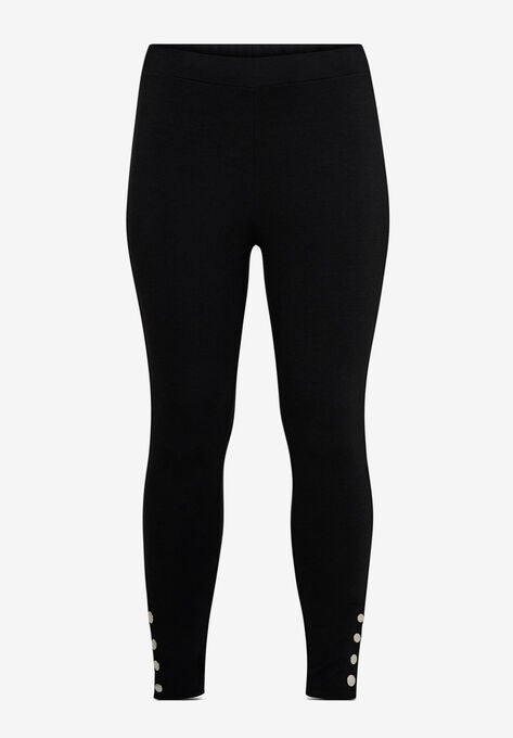 Snap-Hem Ponte Leggings, , alternate image number null
