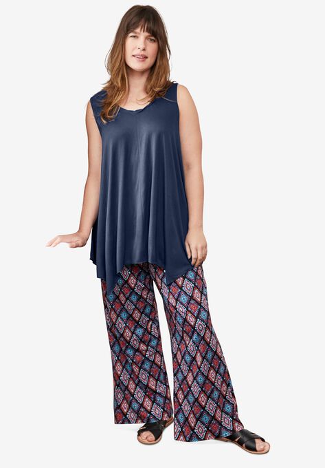 Hanky Hem Tunic Tank, NAVY, hi-res image number null