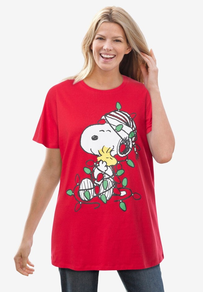 Peanuts Red Snoopy Light Tee, RED SNOOPY LIGHTS, hi-res image number null