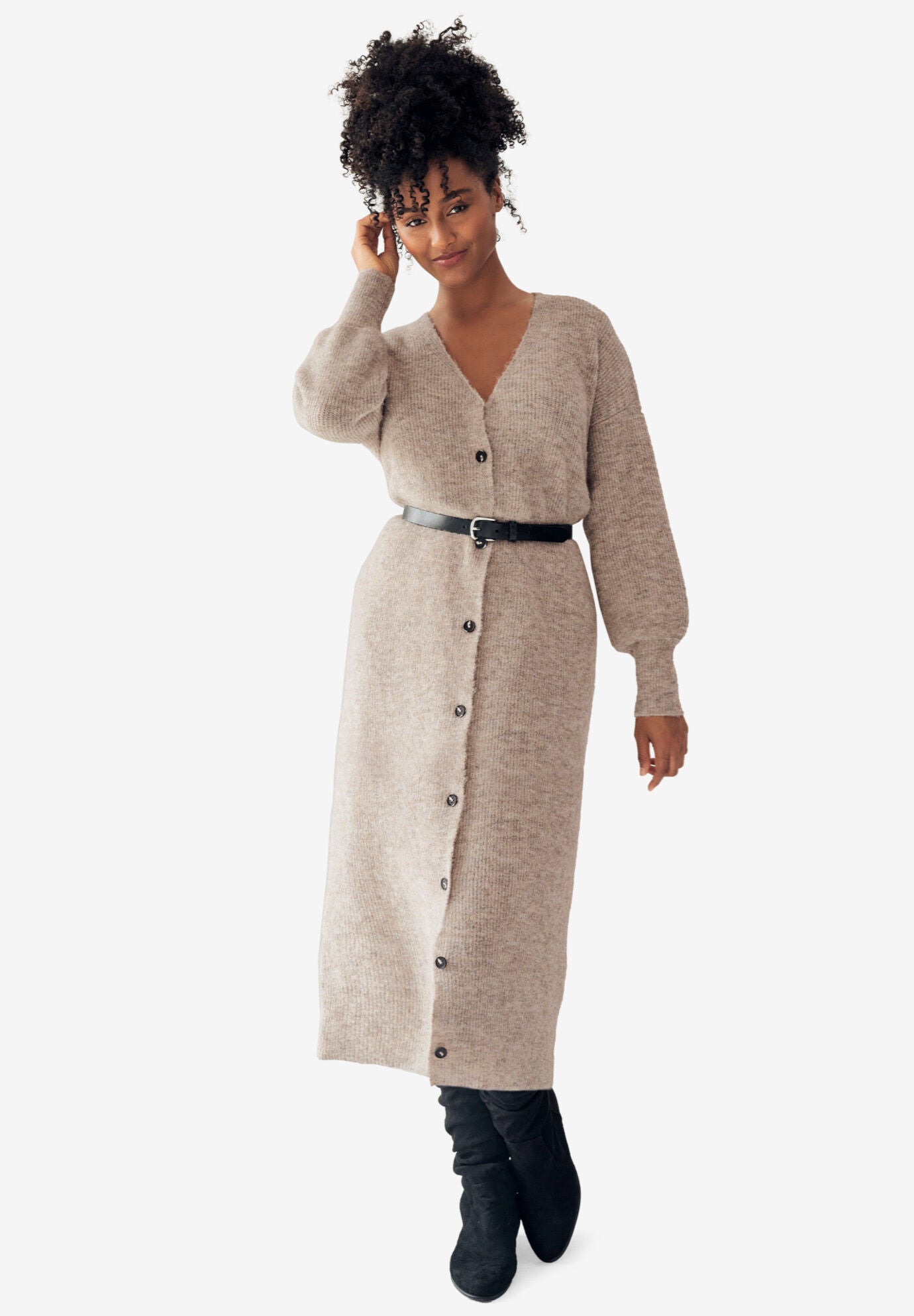 Button Front Duster Cardigan, , alternate image number 3