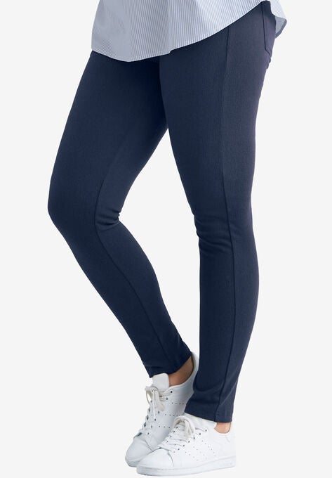 Skinny Knit Pants, NAVY, hi-res image number null