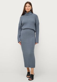Wide Ribbed Maxi Sweater Skirt