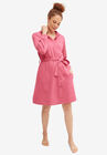 Hooded Fleece Robe, ROSE, hi-res image number null