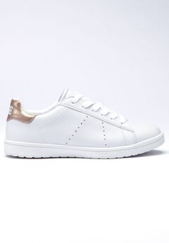 Womens Faux Leather Sneakers
