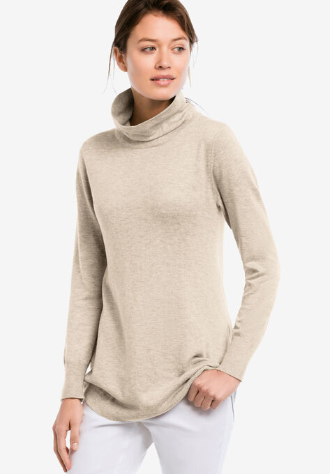 Audrey Turtleneck Sweater, STONE, hi-res image number null