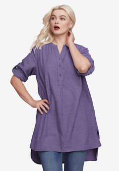 Breezy Cotton Henley Tunic