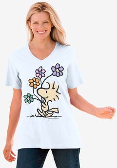 Ivory Woodstock V-Neck Tee