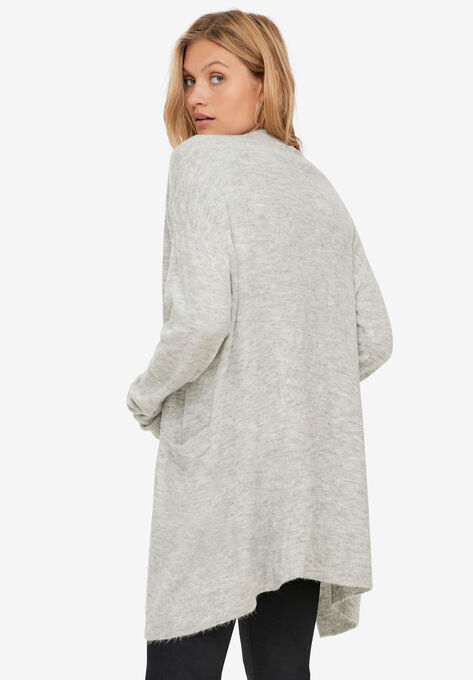 Long Open Cardigan With Pockets, , on-hover image number null