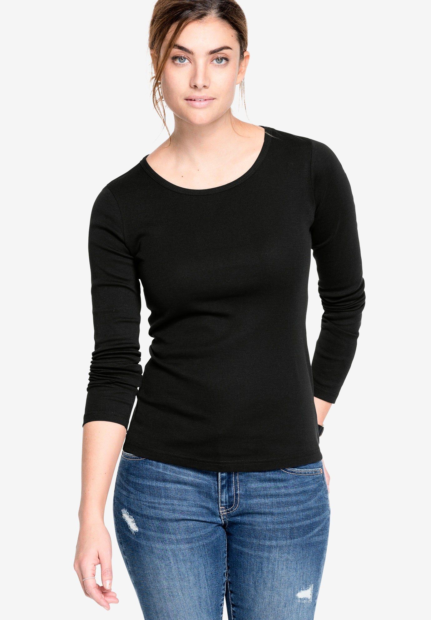 Three-Quarter Sleeve Scoop Neck Tee