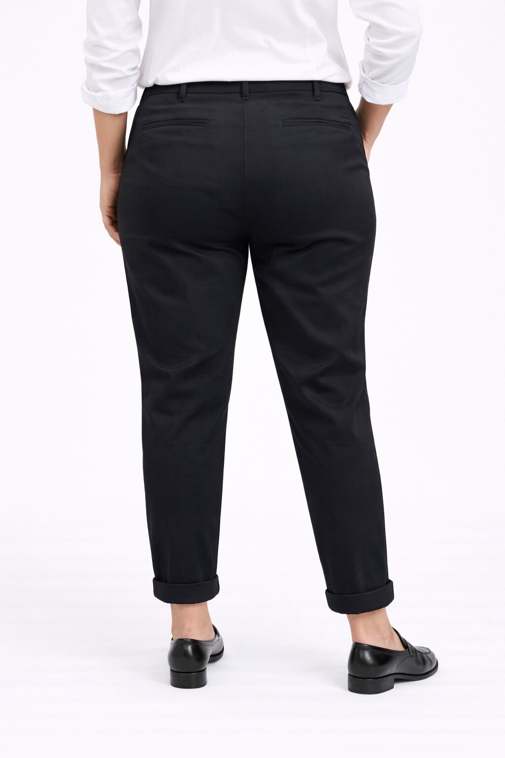 Mid-Rise Stretch Chino Tapered Straight Leg Pants, BLACK, alternate image number 2