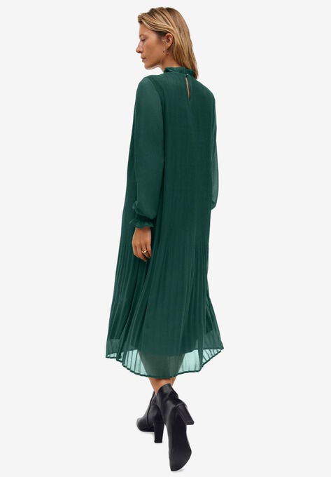 Pleated Midi Dress, , on-hover image number null