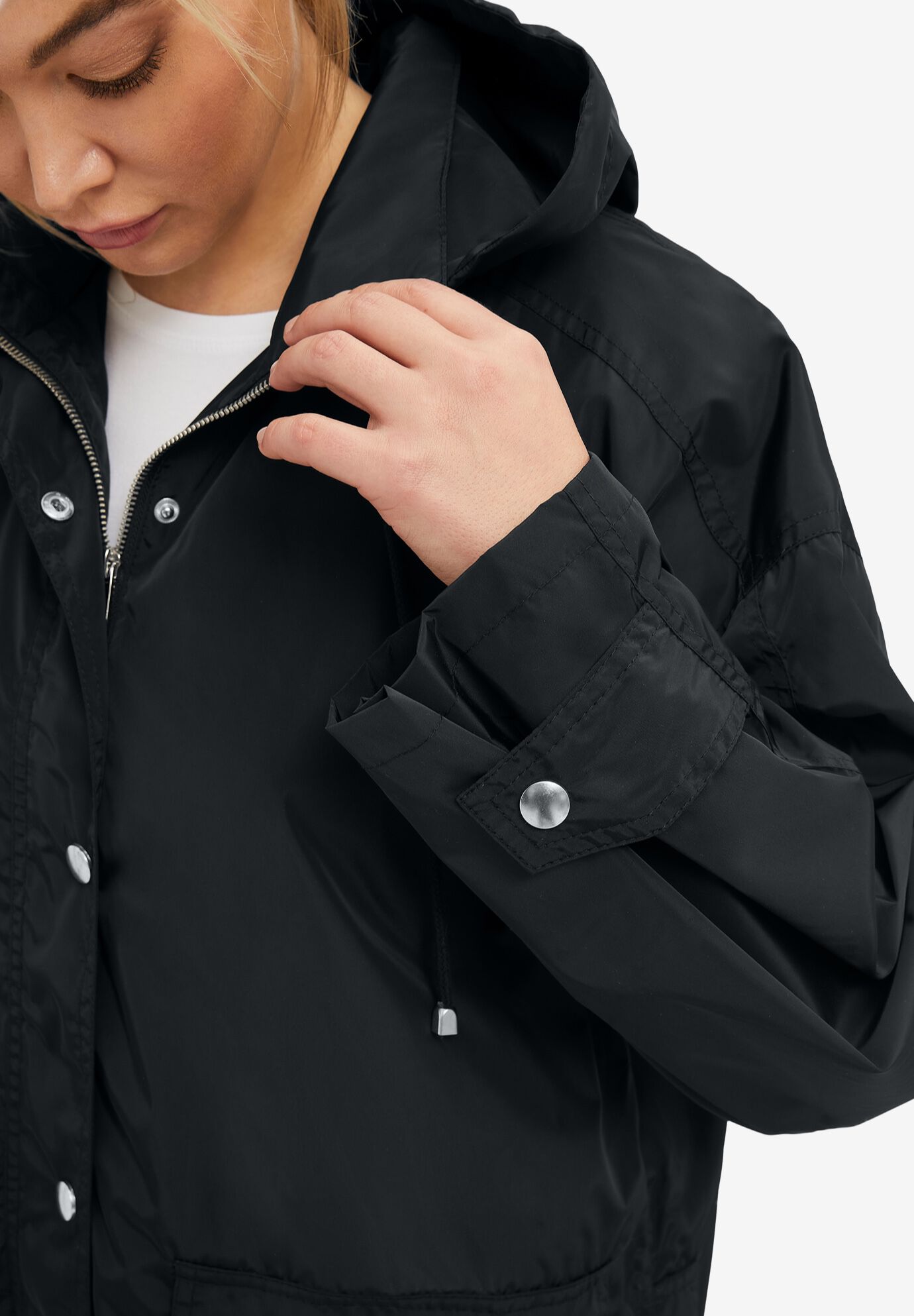 Hooded A-Line Raincoat, , alternate image number 2