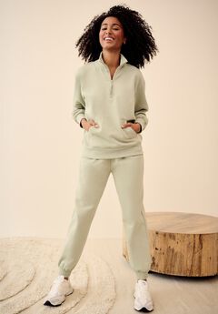 Drawstring Waist Fleece Sweatpants
