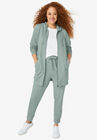 Long Zip Front Hoodie, GREY SPRUCE, hi-res image number null