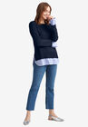Fine Gauge Layered Pullover, NAVY, hi-res image number null
