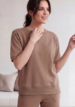 Ellos Studio Short Sleeve French Terry Crewneck
