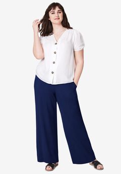 Plus Size Stretch Pants With Pockets