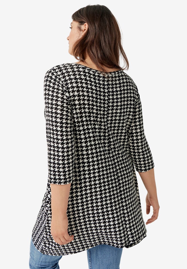Printed Point-Hem Tunic, , on-hover image number 1